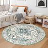 Runder Anti-Rutsch-Teppich im Vintage-Stil – Maschinenwaschbar – Perfekt für Wohnzimmer oder Schlafzimmer