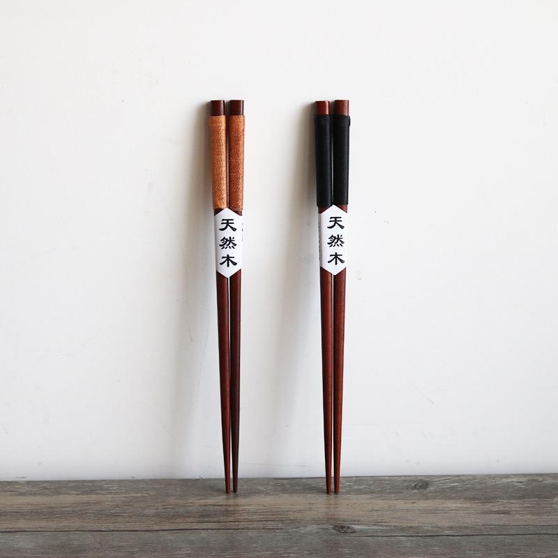 

1 пара деревянных палочек для еды, перекручивающийся шнур, креативные палочки для еды с защитой от скатывания, прочный сервис, натуральная кухонная посуда