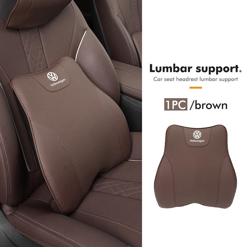 Valve Stems Caps For Volkswagen VW Car Back Pillow Napa Leather Memory Cotton Headrest Lumbar Support Scirocco Passat Polo B5 B6 QQ2
