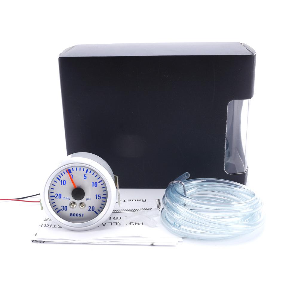 52mm 2-inch Turbo Gauge -30 to 20 psi, 12V, Blue Backlight
