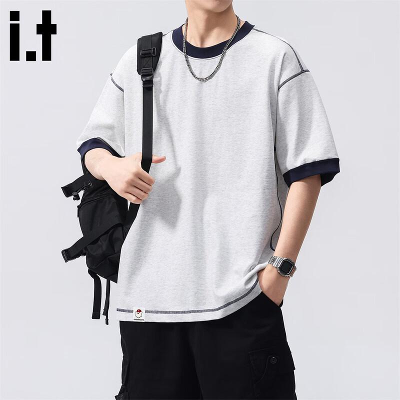 CHOCOOLATEit Men s American Style Patchwork Pure Cotton Short Sleeve T-Shirt M