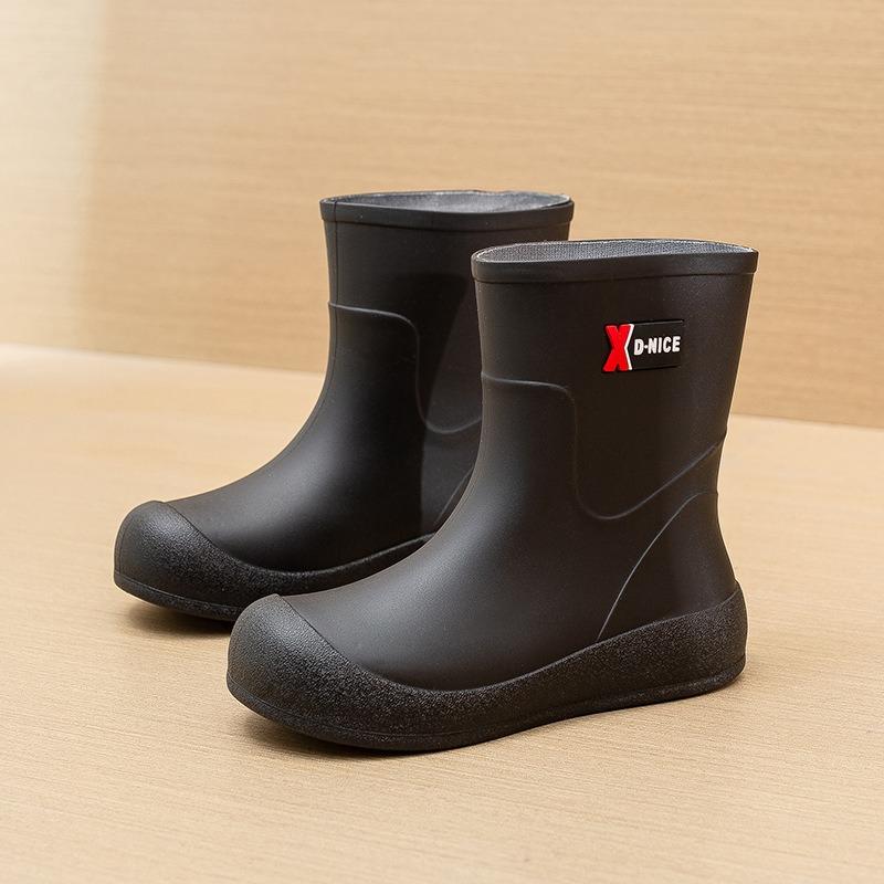 Fashion new women's wear-resistant rain shoes rain boots medium tube velvet warm water shoes kitchen non-slip waterproof work rubber shoes