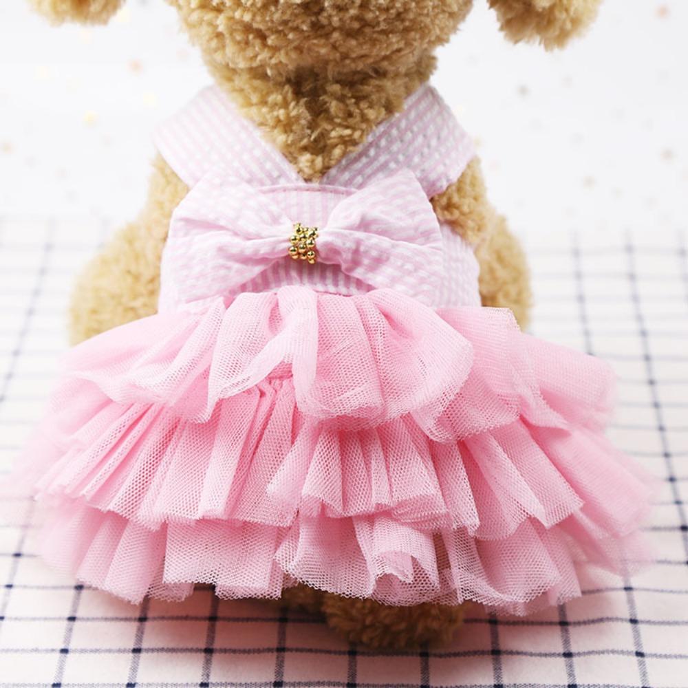 Dog Pet Suspender Skirt Cat Clothes Vest Striped Cat Mesh Dog Supplies Spring Summer Teddy Pomeranian