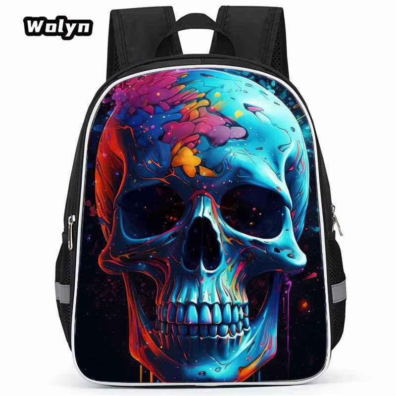 Skull Series Peripheral Animation Printing Backpack Student Bag Support
