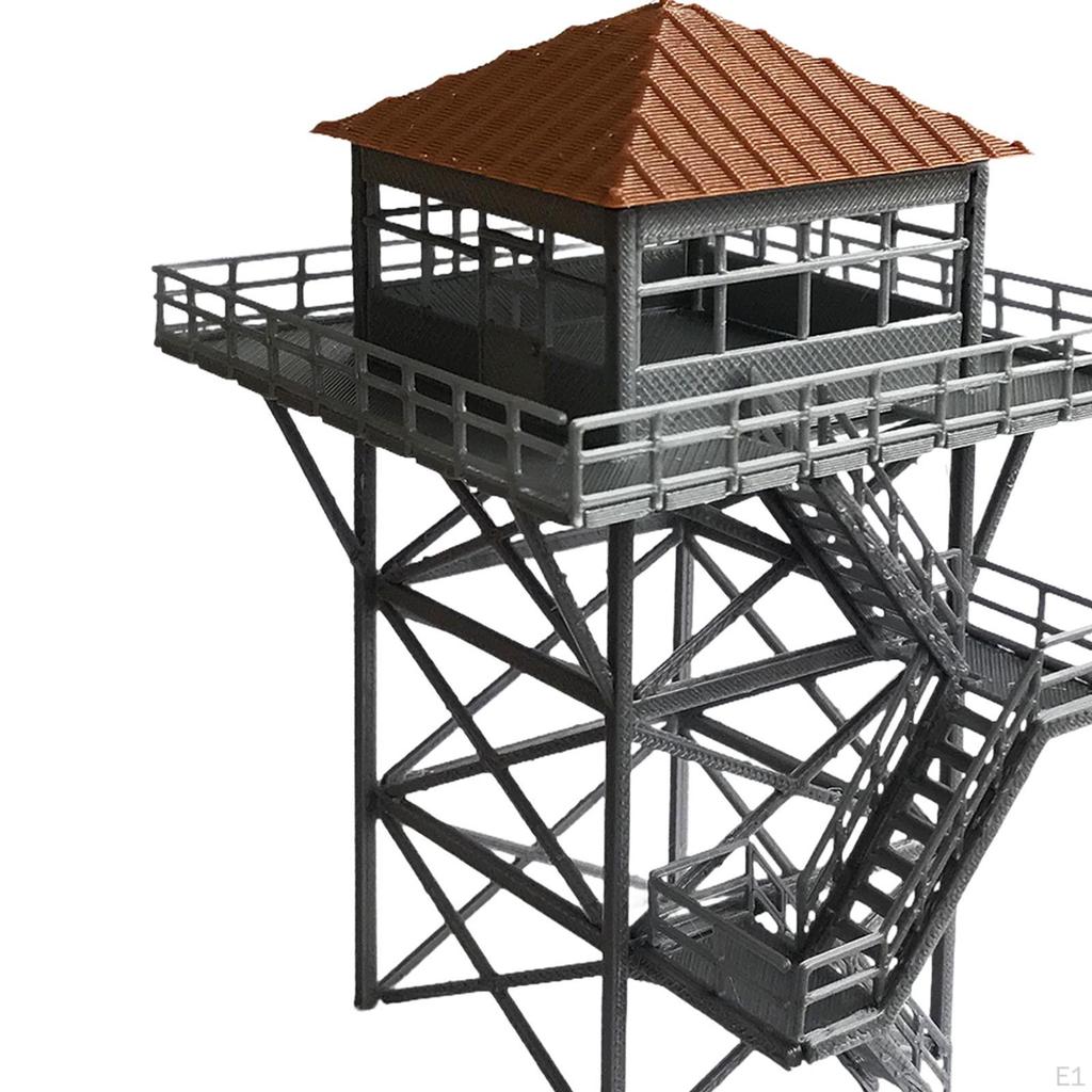 1/64 Lookout Diorama Sandtisch Layout Dekoration Simulation Kompakt Eisenbahnsicherheit Eisenbahn