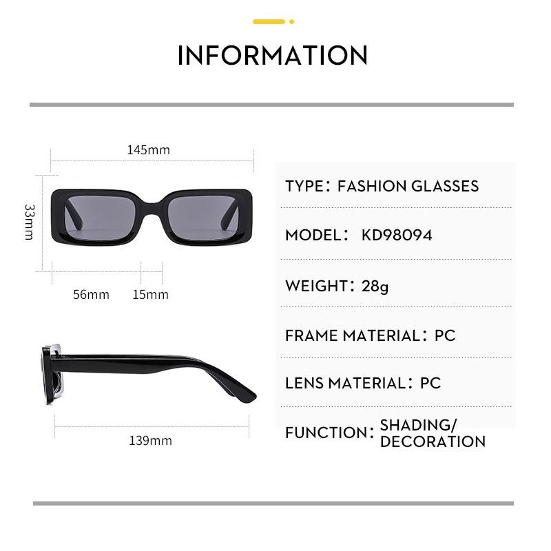 Fashion Designer Rectangle Sunglasses Men Retro Punk Square Eyewear Classic Black Driving Sun Glasses UV Protection