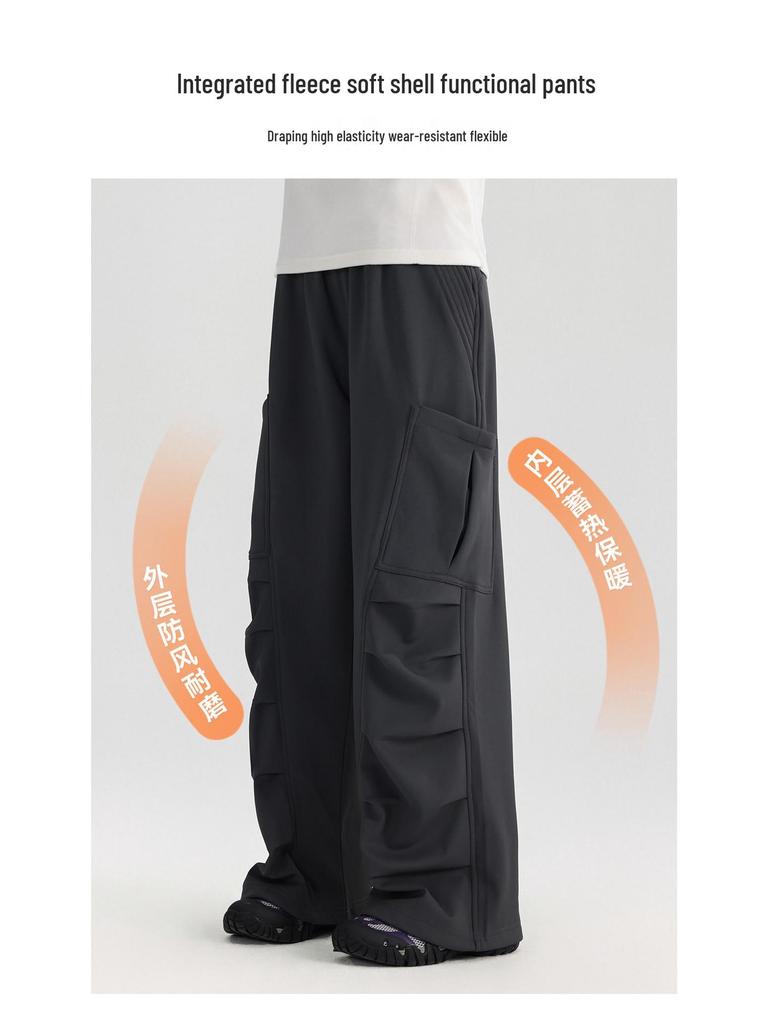 Gefütterte Mädchen- Cargohose - Herbst/Winter, Gerades Bein, Warm, Große Taschen