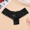 Women Briefs Lace Flower Embroidery Solid Color Low Waist Elastic Breathable Open Crotch Thin Soft Seamless Lady Panties