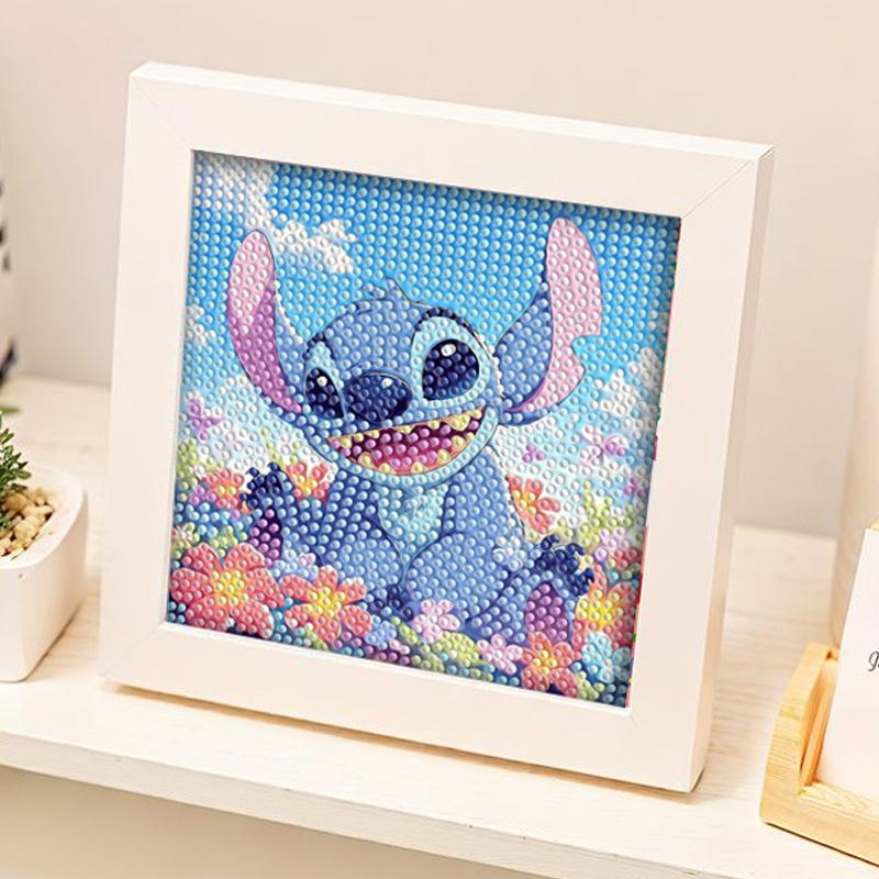 Stitch Bright Diamond Children Diy Handmade Full Diamond Sticker With Frame Children'S Point Diamond Painting Gift Cross-Border