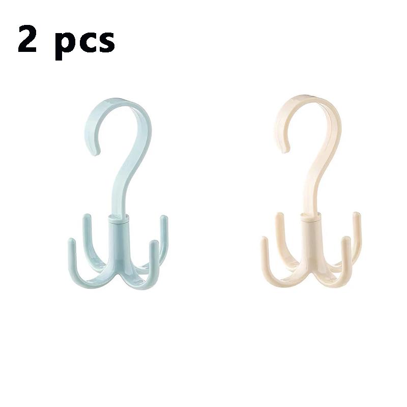 360° Rotated Four-Claw Hook Multi-Purpose Purse Hanger Rotatable Hanging Bag Hat Scarf Dormitory Storage Punch-Free