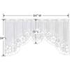 WUBODTI White Lace Swag Curta for Kitchen, Sheer Floral Embroidery Window Valances Hollow Knitted Home Decor Lace Valance Curta for Living Room