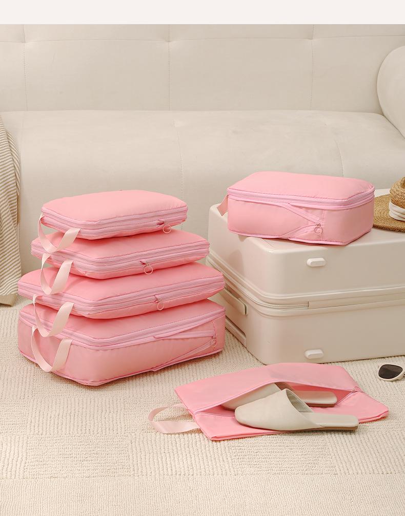 7-Piece Travel Packing Cubes Set - Compressible Storage Organizer for Clothes