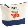 Makeup Bag - PLANETEE - Blue Background Pouch Server Thank You Awesome - Large Size - Cotton - HD Printing - France