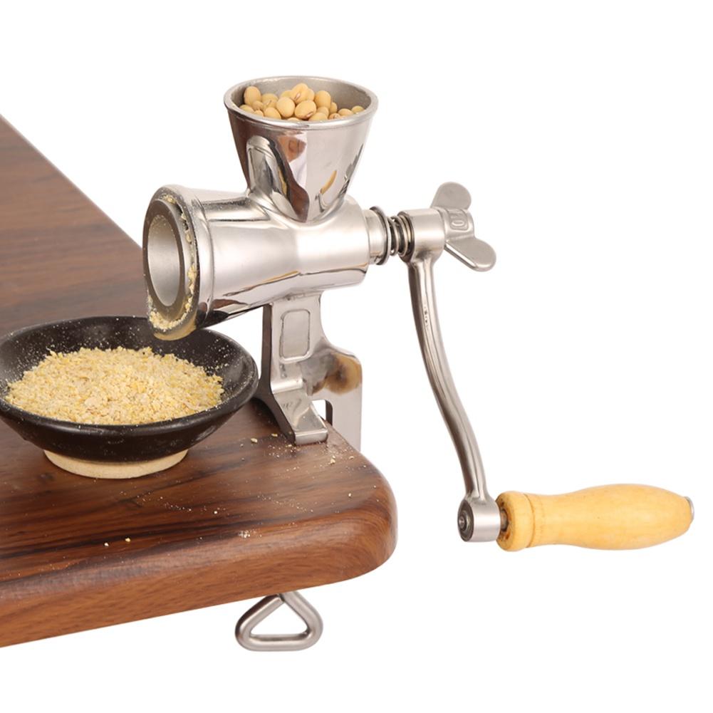 Herb Wheat Manual Handheld Flour Soybeans Mill Rotating Home Kitchen Grain Grinder Stainless Steel Food Coffee Cereal.