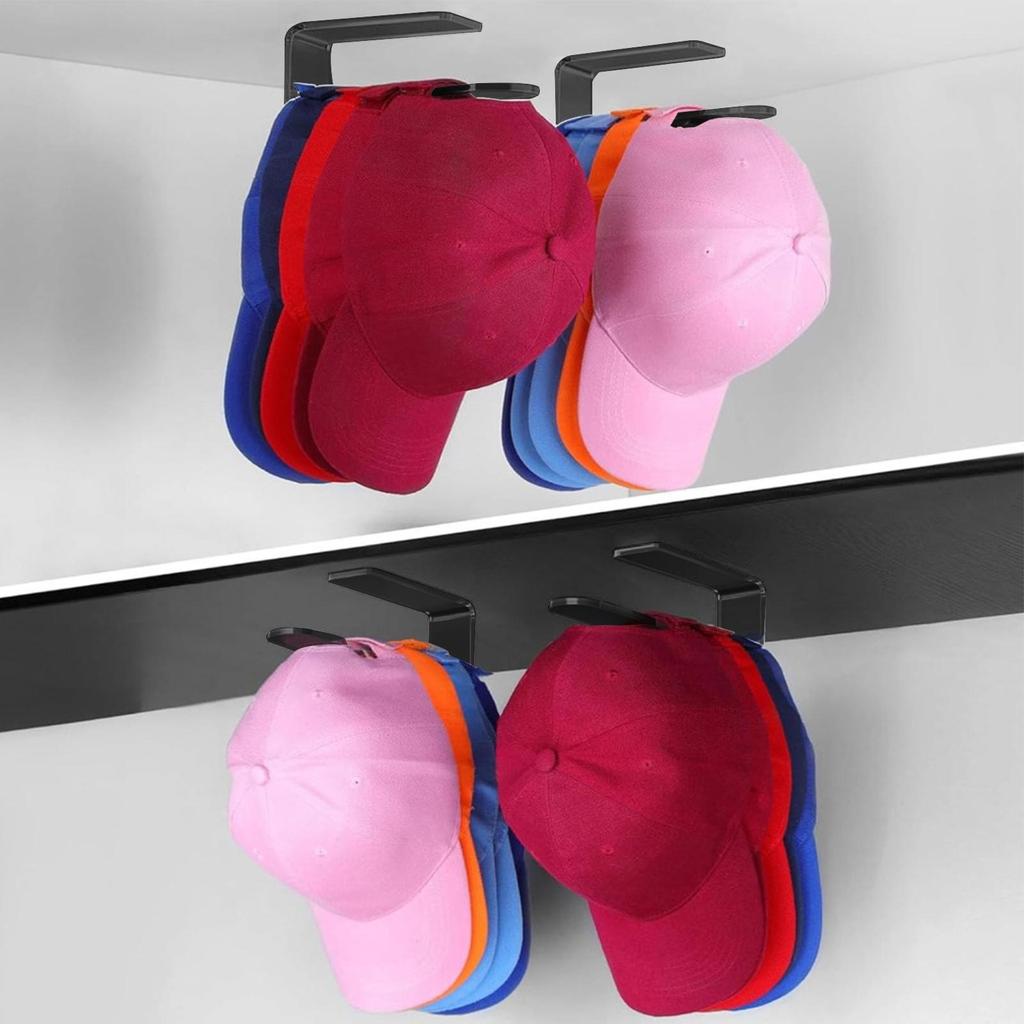 Hat Holder 4 Pieces Space-Saving Acrylic Baseball Caps Hanger Hat Organizer For Baseball Caps For Door Closet Indoor Home