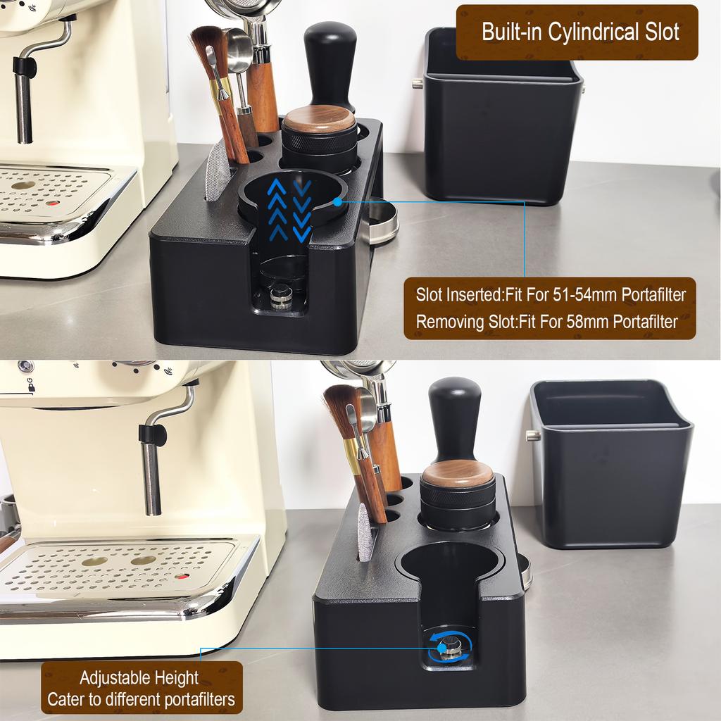 Non-Slip Multifunctional Espresso Tamper Station | ABS 51-58mm Universal for Tamper, Distributor & Portafilter