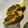 Retro Pleated Square-toe Single Shoes, One-strap Soft-soled Flat Shoes, Flat Women's Shoes