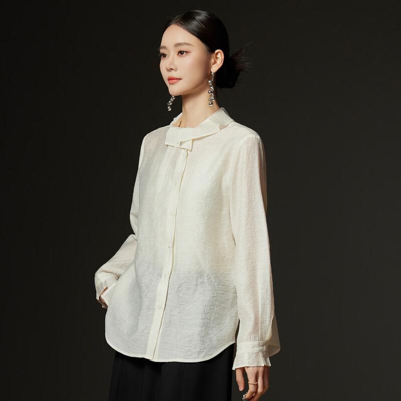 Women's Elegant Petal Collar Long Sleeve Blouse