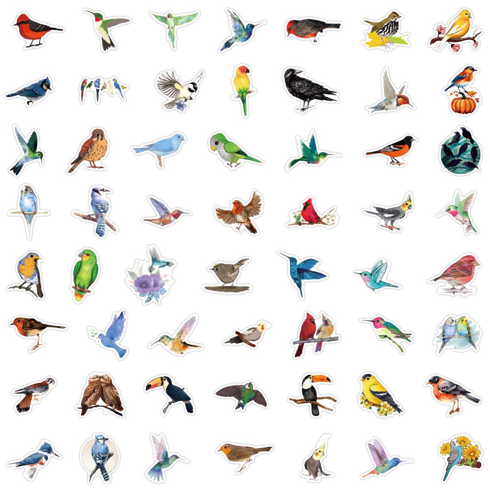 110 Colorful Bird Graffiti Stickers for Suitcases, Notebooks, Skateboards, and Water Cups