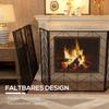Spark Guard for Fireplaces, Elegant Spark Catcher, Foldable, Coated, Black, 135 x 85 cm