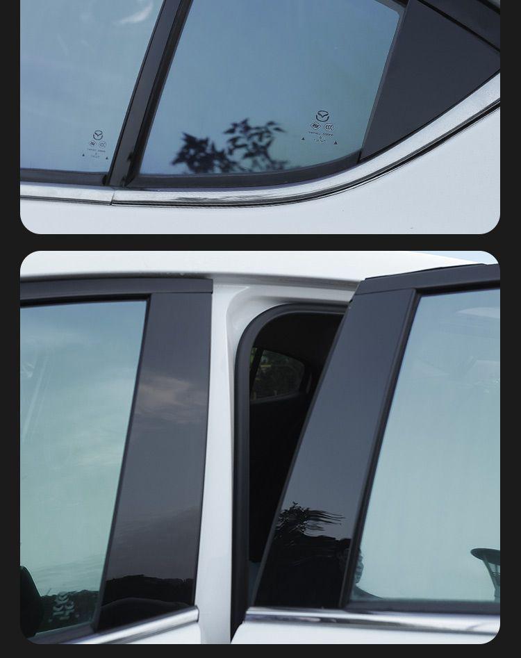 Panda MINI Car Window Trim Center Pillar PC Mirror Black Bright Sticker for Boyue Xingyuan Denim Modified 25 Model