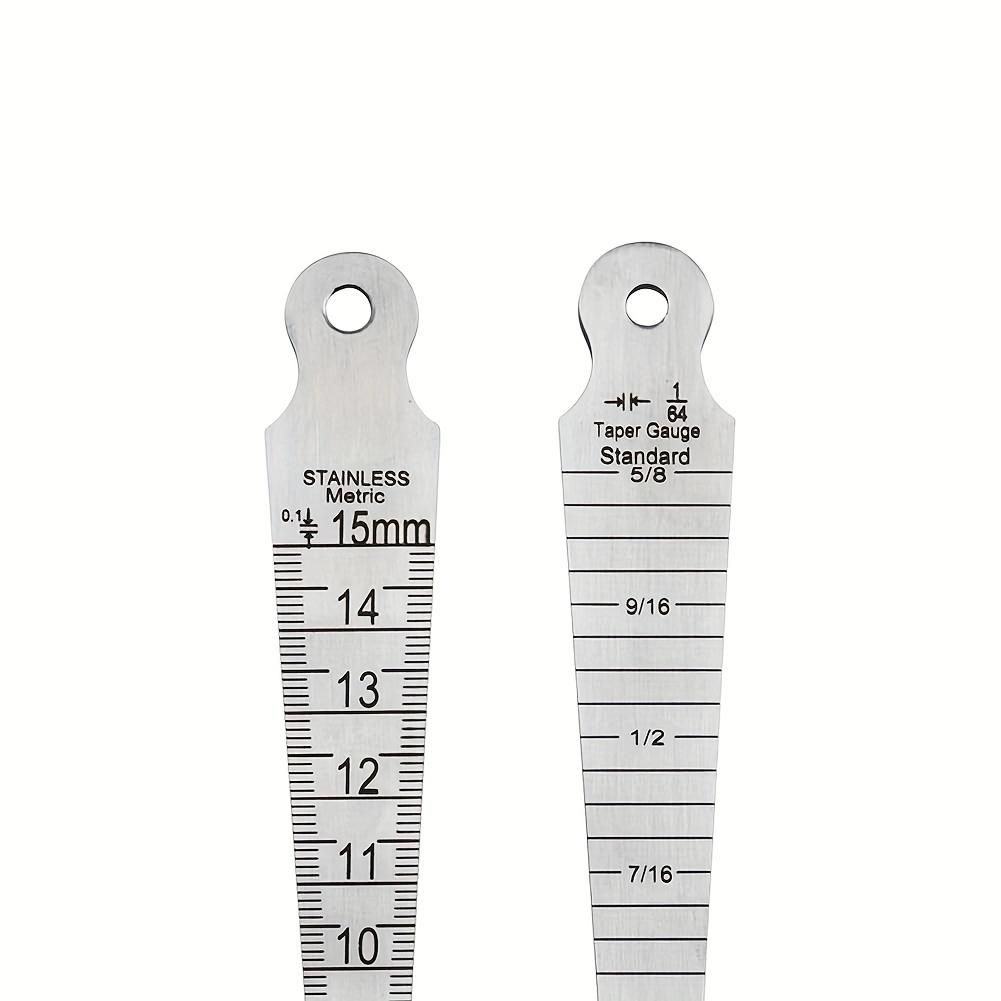 Stainless Steel Wedge Plug Gauge 1pc - Double Scale Metric and Imperial Aperture Gauge and Taper Gauge - 1-15mm for Weld Seam Gap Detection