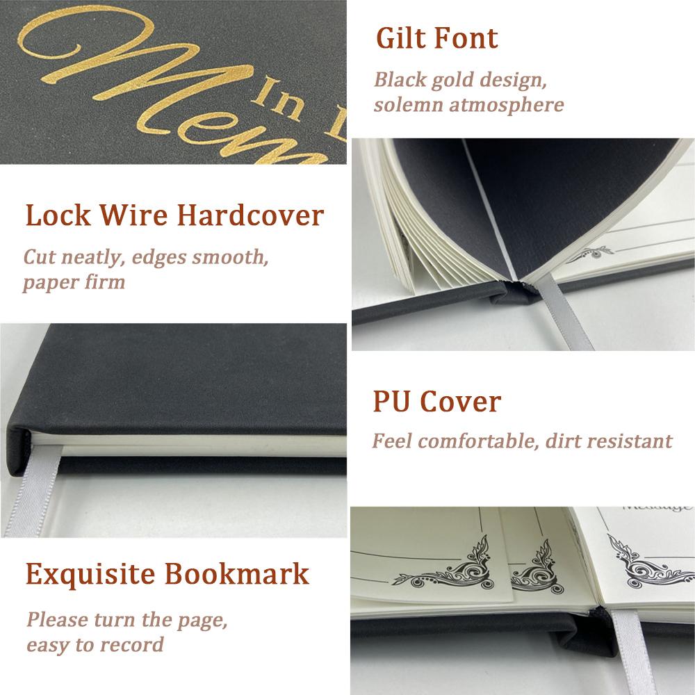 Libro de Firmas para Invitados al Funeral Firma Libro de Registro de Asistentes al Funeral Libro de Mensajes para la Recepción Celebración de la Vida Aniversario Servicio Conmemorativo Cariñoso