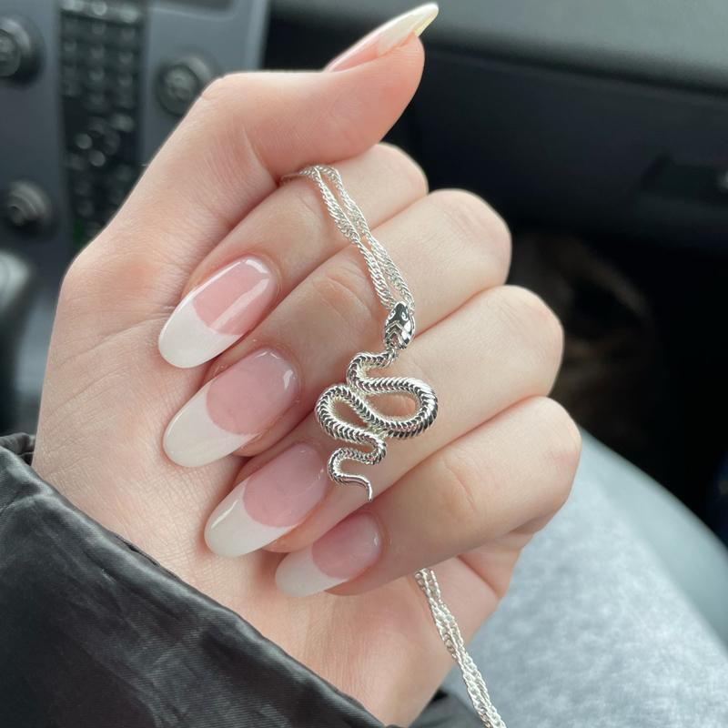 

Goth Snake Pendant Necklace For Women Stainless Steel Gold Color Necklaces Trend Aesthetic Jewelry choker collares mujer 45cm