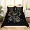 Dream Catcher Duvet Cover Set Purple Bedding Set Chic Boho Mandala Floral Feather Design Galaxy Comforter Cover Set Queen Size
