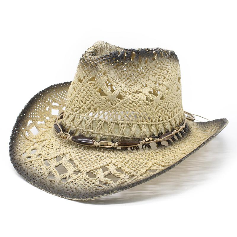 New travel shade casual versatile beach spring and summer retro denim straw hat men's and women's hats