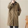 3126 Versatile Mid-Length Women's Trench Coat - 2026 Korean Style, Casual Lapel Jacket, Solid Color, Spring Collection