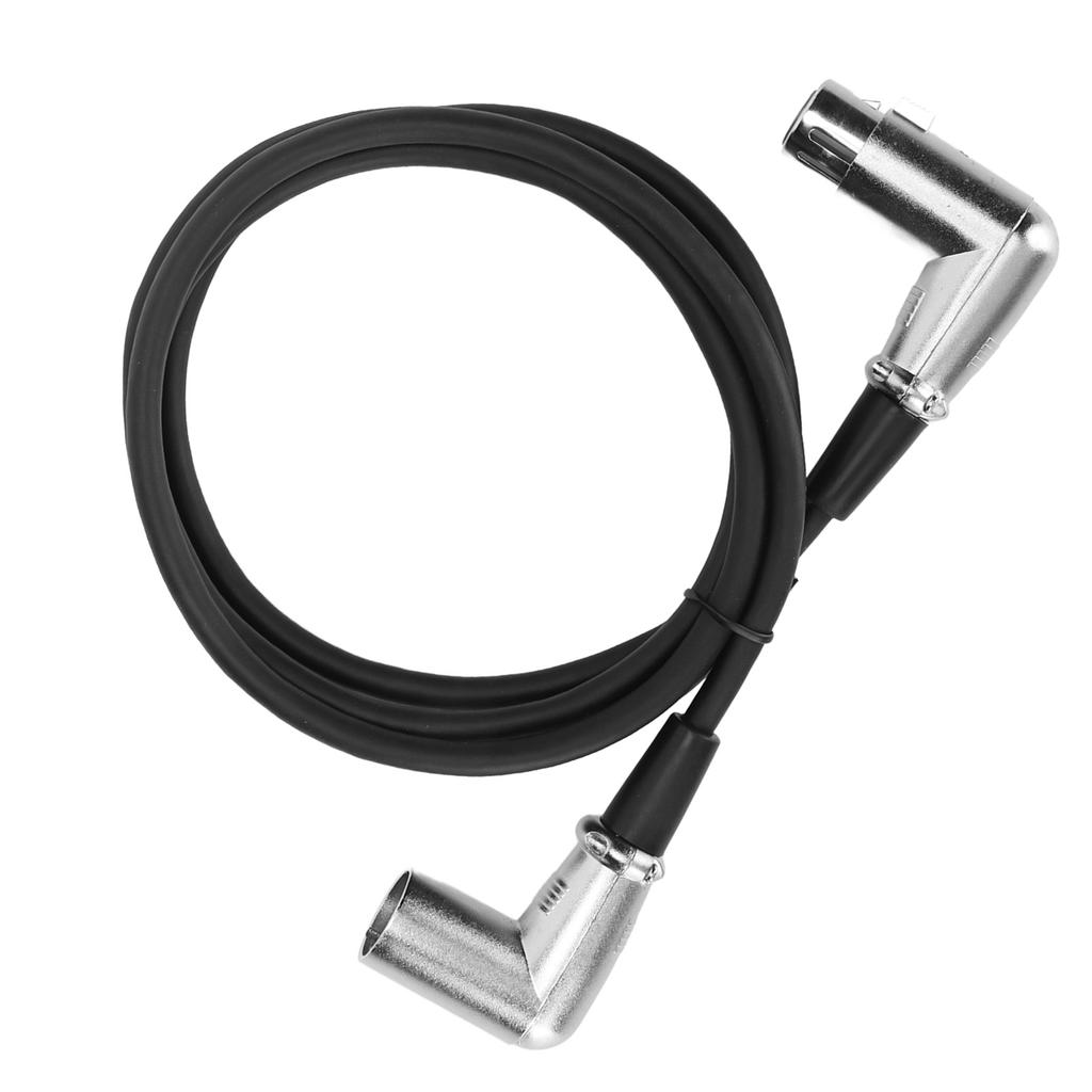 XLR Male to Female Cable 3 Pin Silver Plated Right Angle Noiseless Lossless XLR Sound Cord for Microphone Speaker 4.9ft