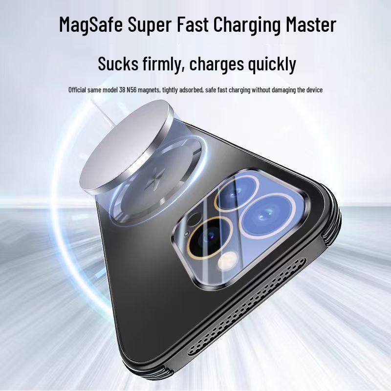 Magnetic Cooling Strap Lens Film Phone Case for iPhone 17 Pro Max - Drop-Proof, 16 Plus Compatible