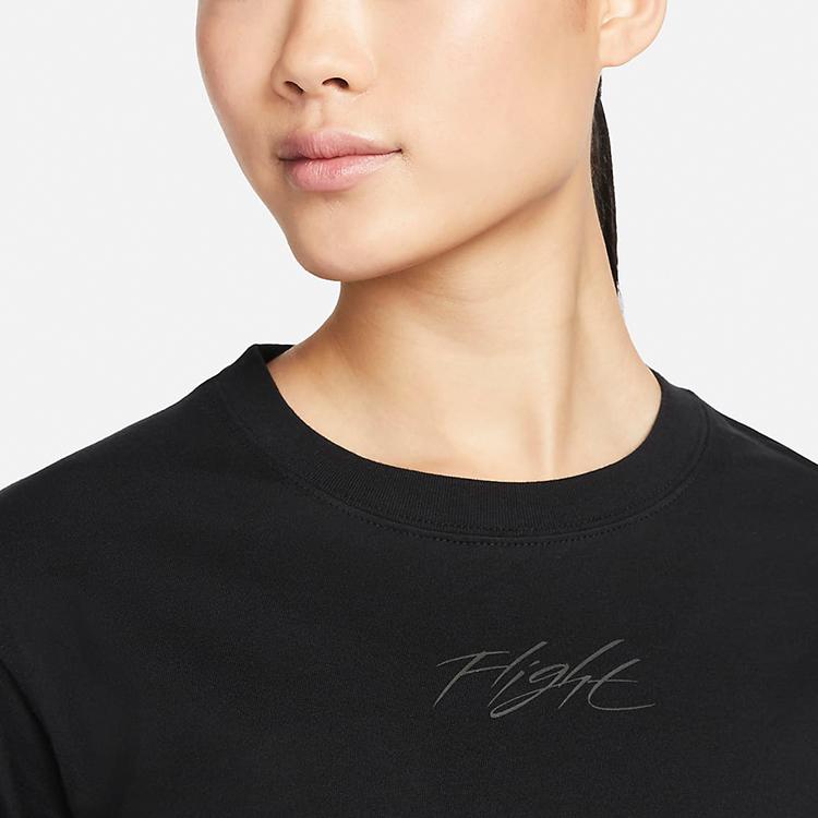 Jordan SS22 Casual Sports Printed Short Sleeve T-Shirt Women Tops Black DN2777-010