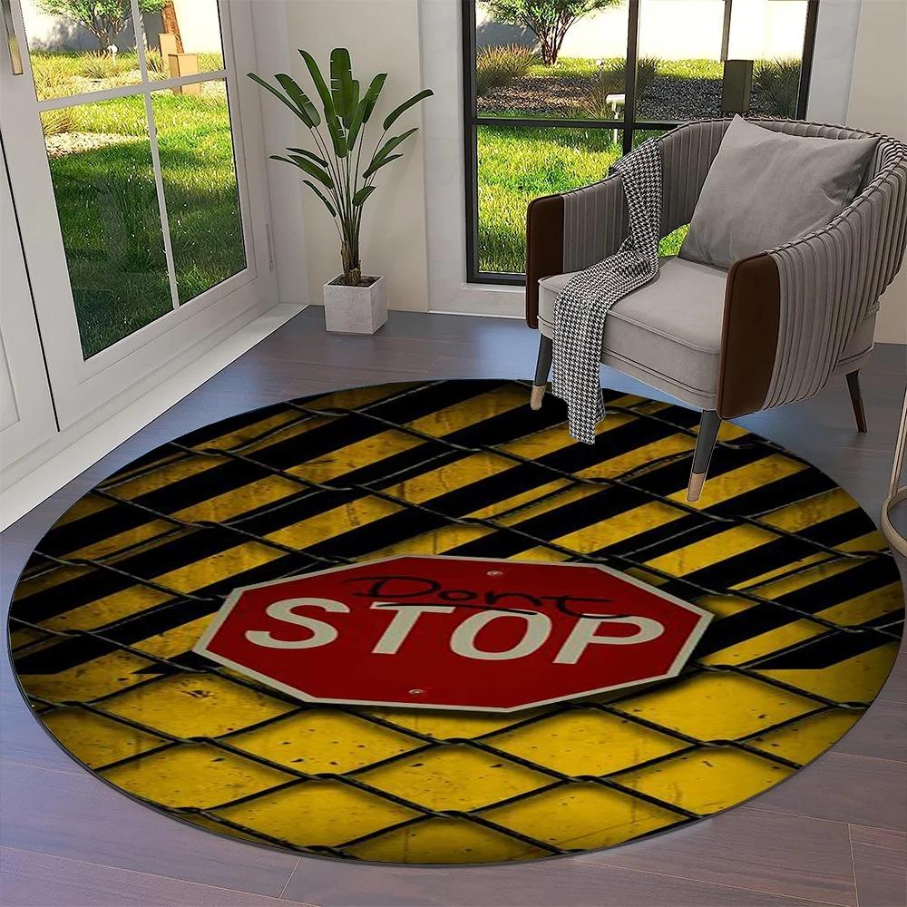 Game Gamer Gamepad Cartoon Round Carpet Rug for Living Room Bedroom Child Playroom Chair Decor,Pet Area Rug Non-slip Floor Mat