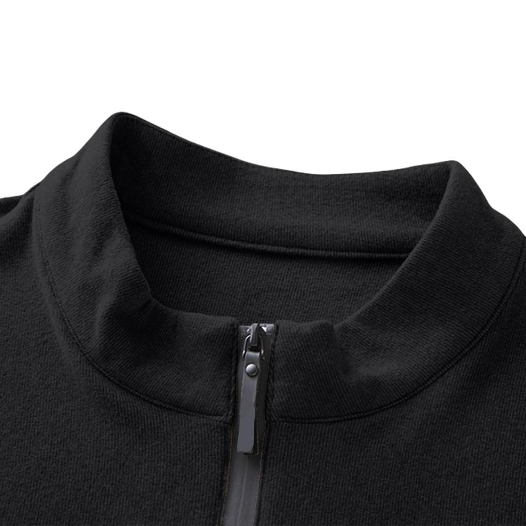 Mens  Sweatshirt Color Block Long Sleeve Stand Up Collar Golf Shirts Mock Neck Casual Pullover Top