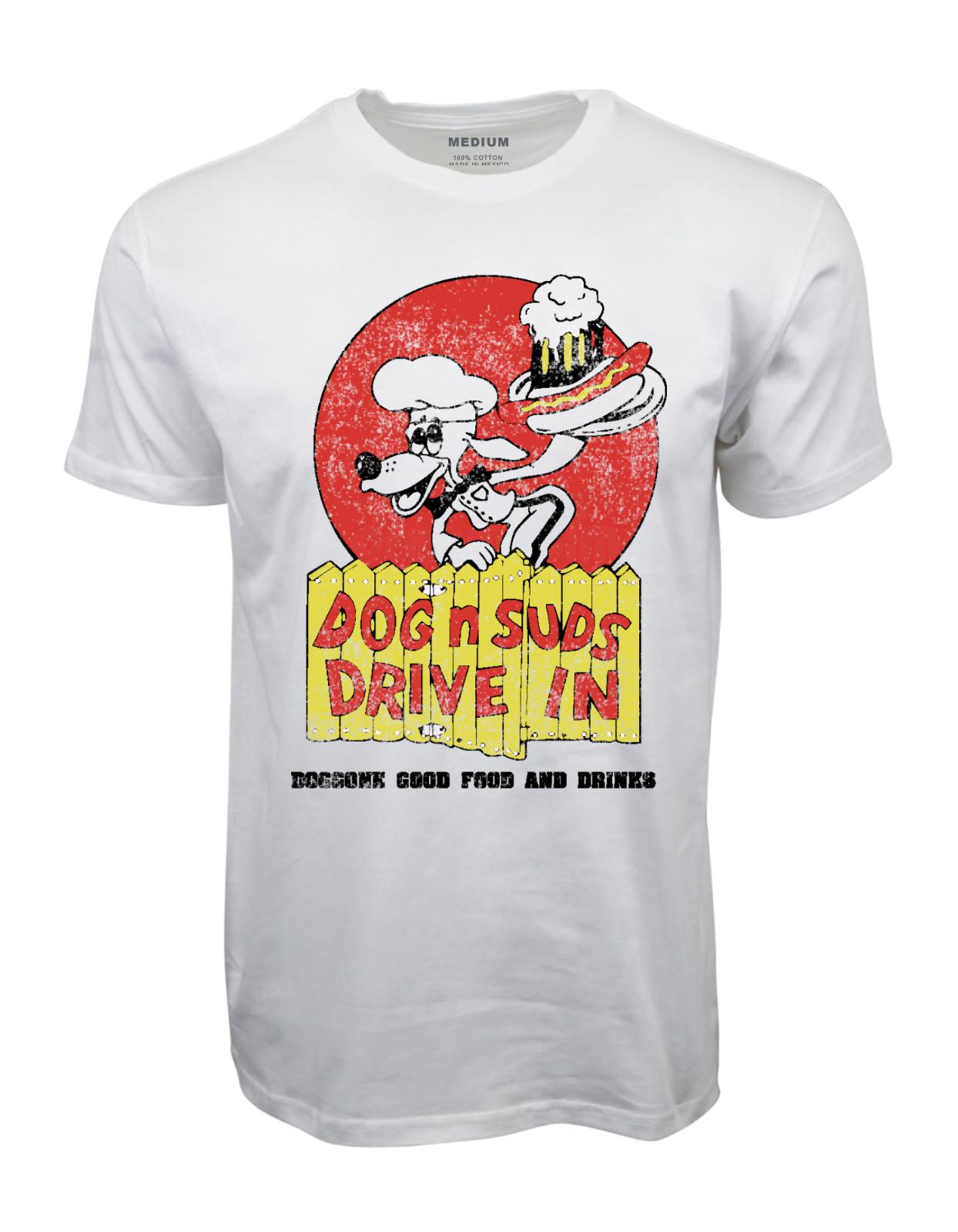 DOG N SUDS DRIVE IN WHITE GRAPHIC T-SHIRT XXXXL