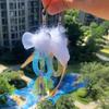 Fluffy Plush Feather Cat Toy Replacement Head Kitten Cat Teaser Pet Toy