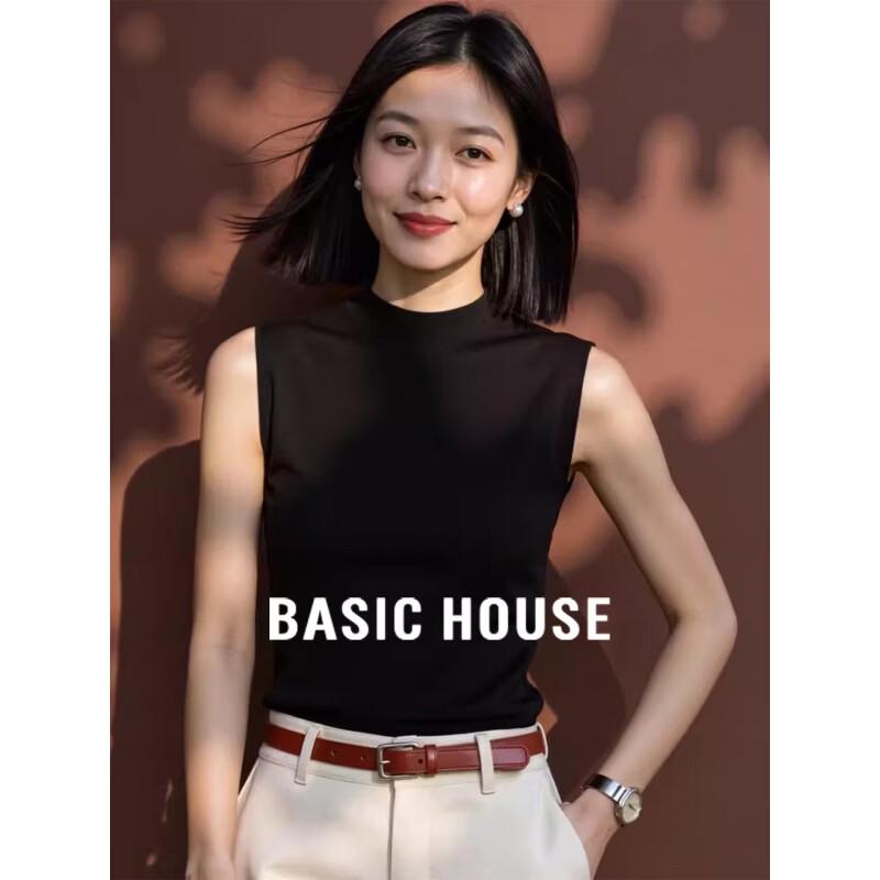 Basic House Women s Black Sleeveless Knit Top 2XL