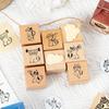 Cute Wooden Rubber Stamps Journal Decoration Stamps  For DIY Card Photo Album Diary Decor