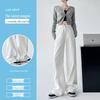 Women's High-Waist White Wide-Leg Jeans - Summer 2025 Slim Fit, Loose Drape