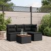 Vidaxl 5-Cz. Tuin Lounge Set, Kussens, Zwart Rotan PE