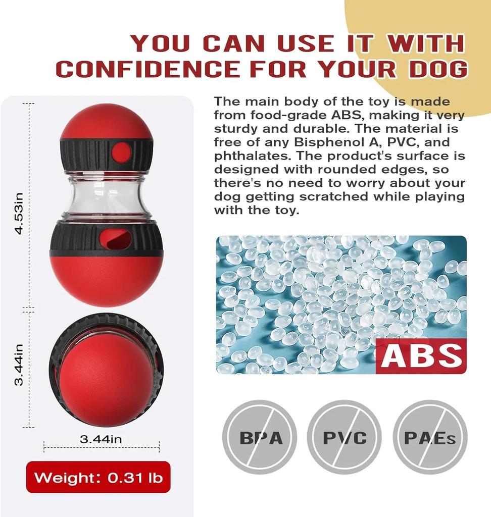 Hundespielzeug Tumbler Leckender Futterball Elliptische Bahn Rollender Ball Langsamer Futterspender Schützt den Magen Steigert die Intelligenz Haustierbedarf