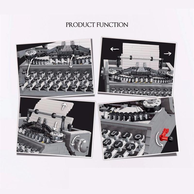 90011 1618PCS IDEE MOC Retro Schreibmaschine Expert Modell Baustein Ziegel Spielzeug Weihnachten Geschenke Kinder Geburtstag