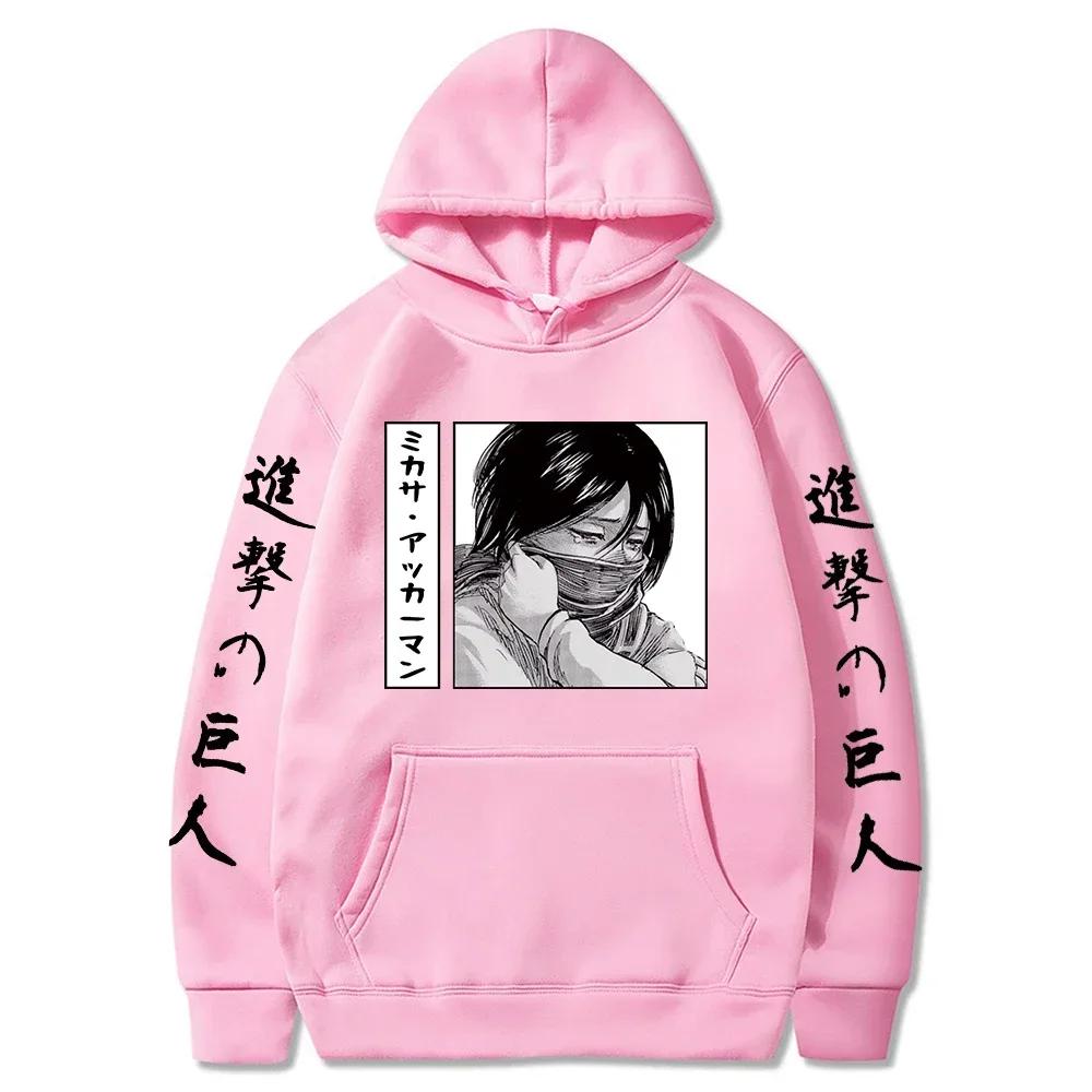 Attack On Titan Anime Print Men Women Hoodies Ackerman Mikasa Graphic Pullover Sweatshirt Harajuku Harajuku Hoody