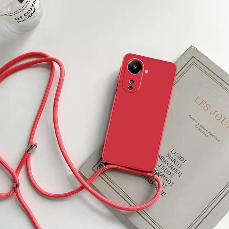 A35 5G Case Crossbody Lanyard Necklace Cord Liquid Silicone Phone Case For Samsung Galaxy A35 5G Strap Shockproof Soft Back Cover