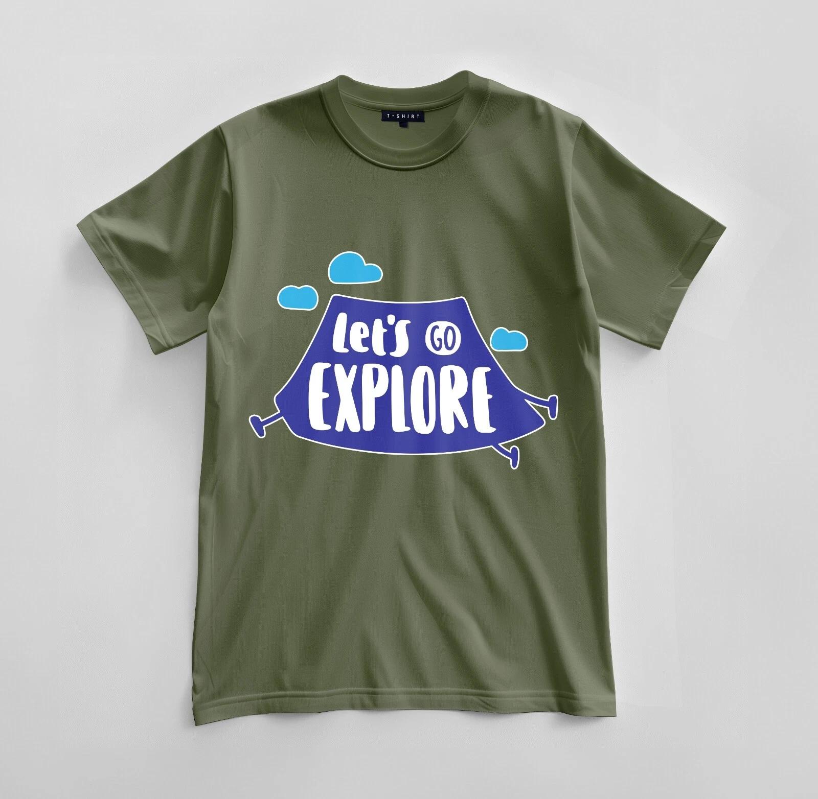Custom Let’s Go Explore Graphic T-shirt Design Unisex Jersey Short Sleeve Tee S