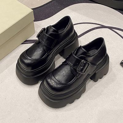 Scarpe da donna primaverili nuove con suola spessa, scarpe basse in pelle piccola, scarpe muffin
