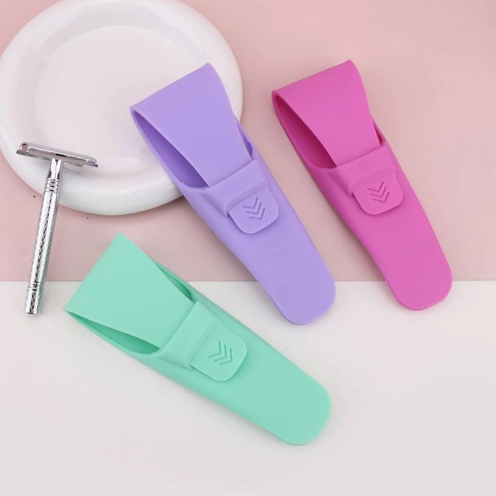 1PC-Silicone Razor Portable Holder Box Manual Shaver Protector Cover Portable Waterproof Shaving Accessories Razor Storage Box