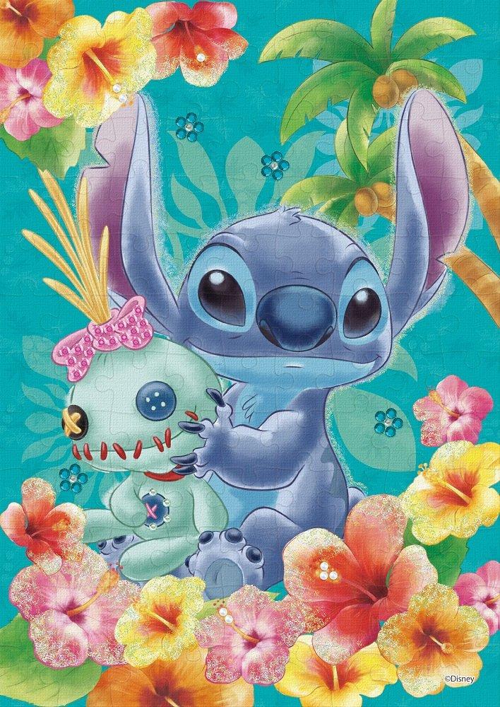 

Epoch Jigsaw Puzzle Disney Stitch x with and Decorative Pieces 108-Piece -Tropical Blue- (18.2 25.7 cm) 72-009 Glue, Spatula,